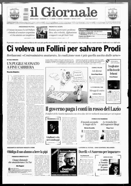 Il giornale : quotidiano del mattino